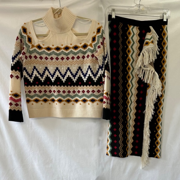 Alice + Olivia Felicity FairIsle Fringe Skirt - Picture 4 of 4